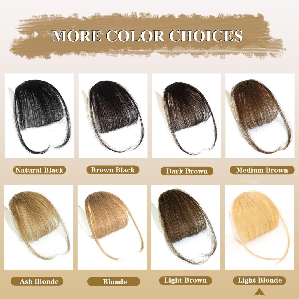 Hair Piece Clip in Bangs Human Hair 360° Cover Wipsy Bangs Hair Toppers for Women