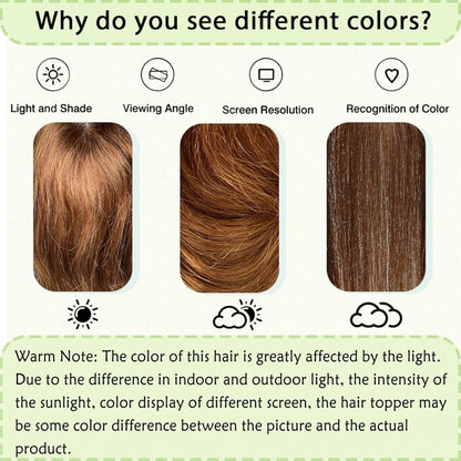Hair Toppers for Women Real Human Hair 360° No Bangs Upgrade Lace Base Human Hair Toppers