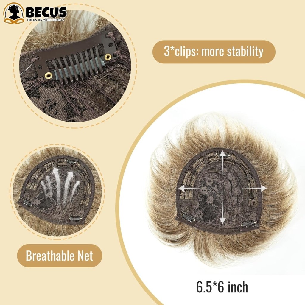 Hair Toppers with Thinning Hair Bangs 360°3D Cover Toupee Hair Pieces for Women Wig with Bangs