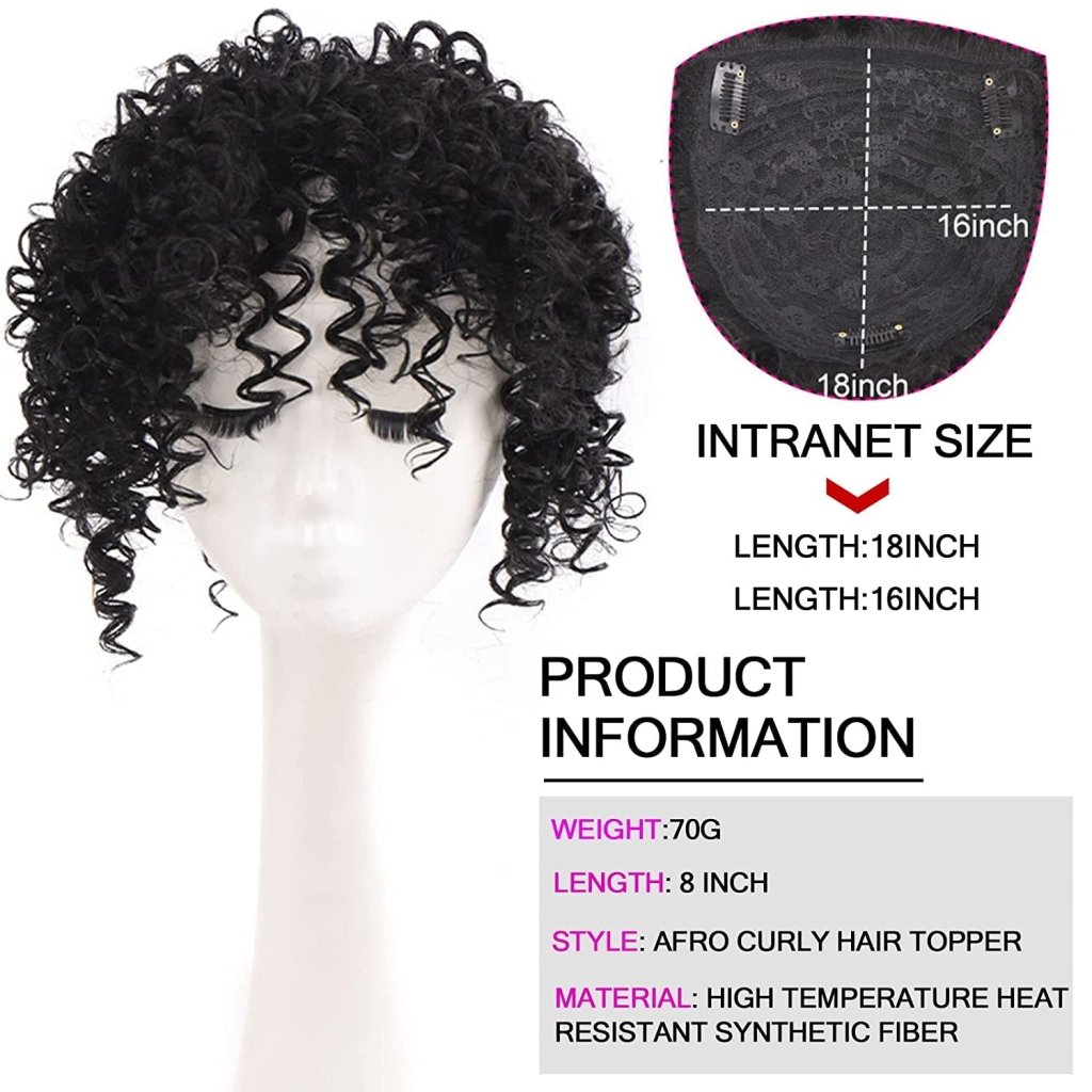 Afro Curly Hair Topper Silver Grey Human Hair Wigs for Women Hairpieces Toppers Pieces