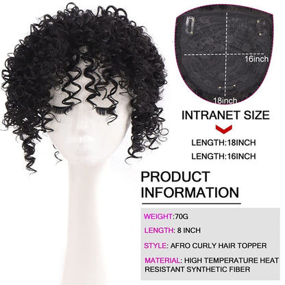 Afro Curly Hair Topper Silver Grey Human Hair Wigs for Women Hairpieces Toppers Pieces