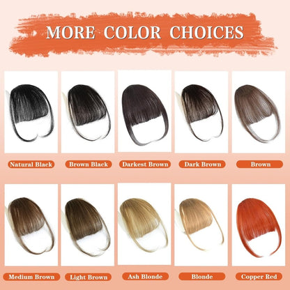 Hair Piece Clip in Bangs Human Hair 360° Cover Wipsy Bangs Hair Toppers for Women