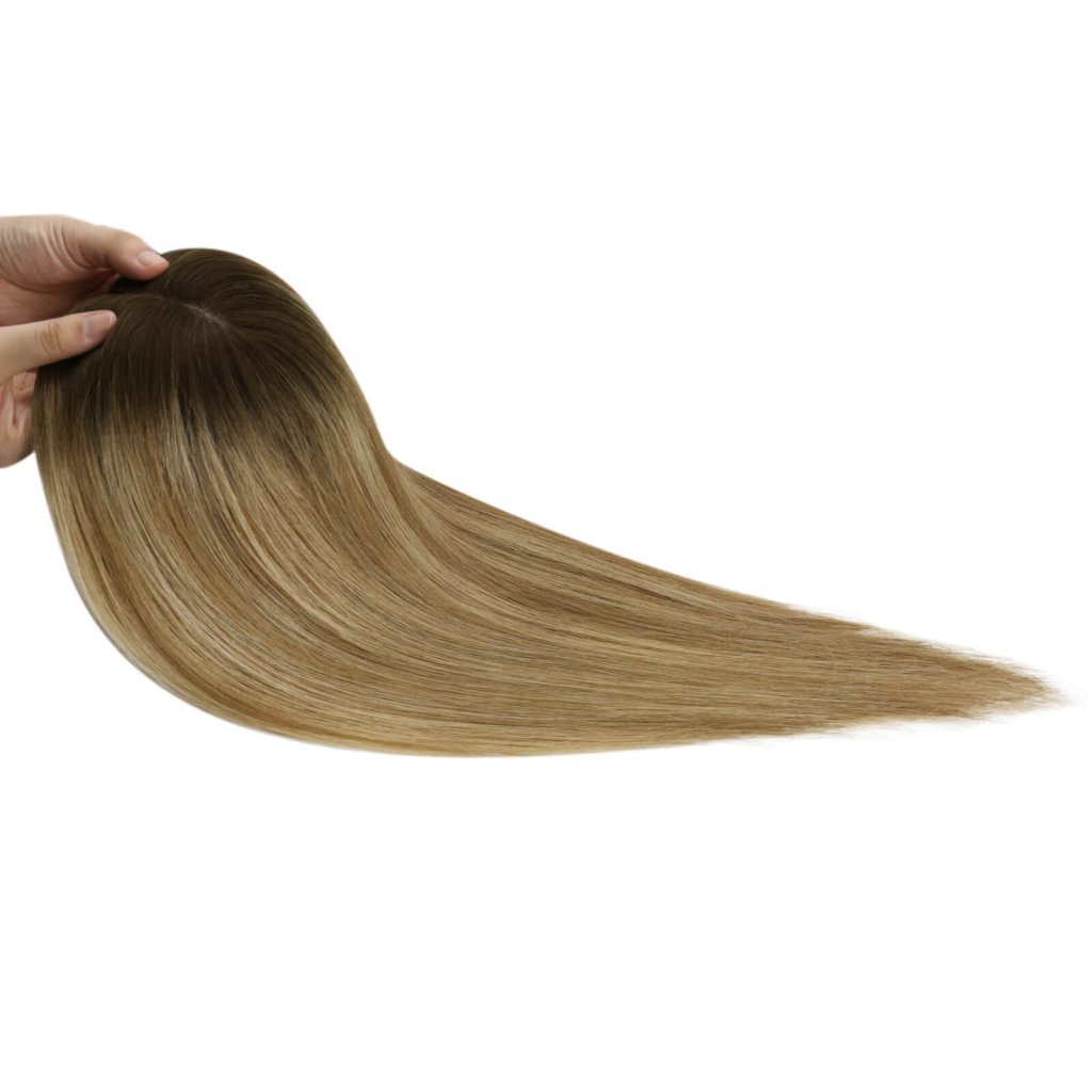 Hair Topper Virgin Hair Piece Topper Balayage Brown