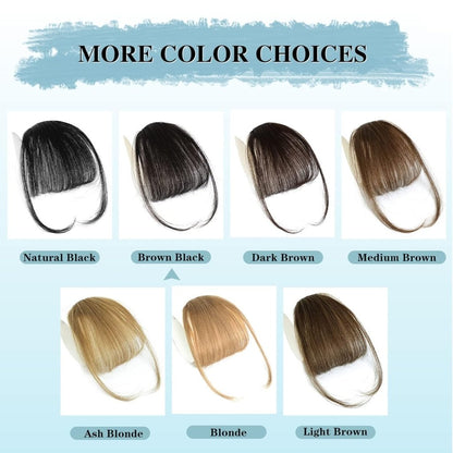 Hair Piece Clip in Bangs Human Hair 360° Cover Wipsy Bangs Hair Toppers for Women