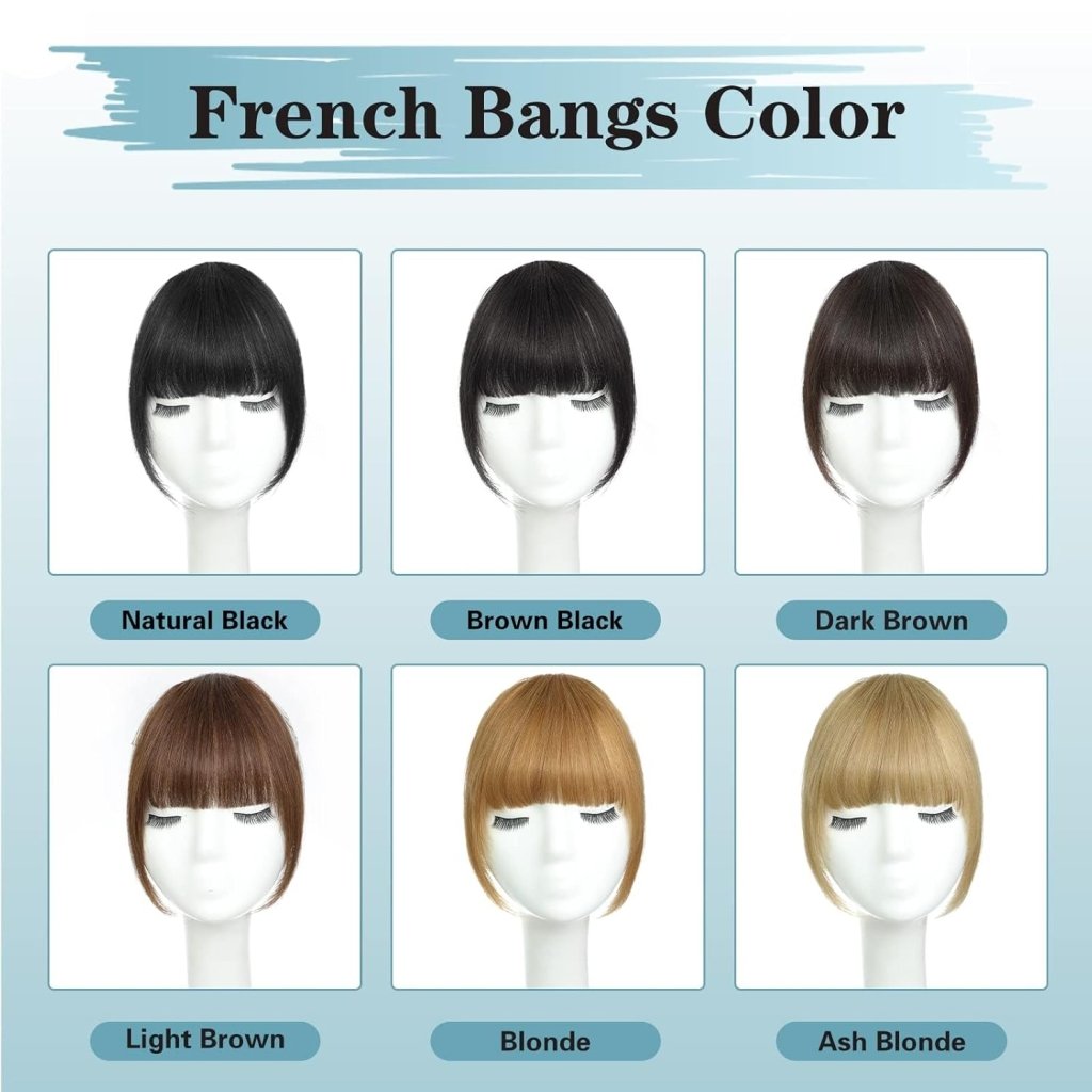 Hair Piece Clip in Bangs Human Hair 360° Cover Wipsy Bangs Hair Toppers for Women