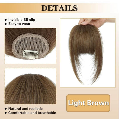 Hair Piece Clip in Bangs Human Hair 360° Cover Wipsy Bangs Hair Toppers for Women
