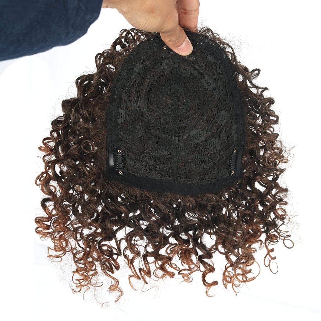 Afro Curly Hair Topper Silver Grey Human Hair Wigs for Women Hairpieces Toppers Pieces