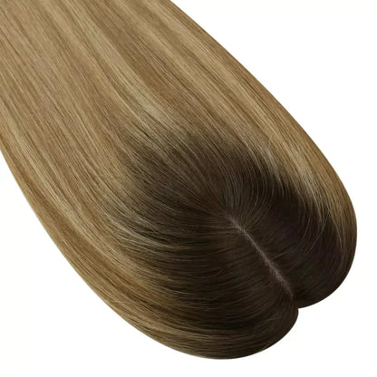 Hair Topper Virgin Hair Piece Topper Balayage Brown Wigs Hair Piece
