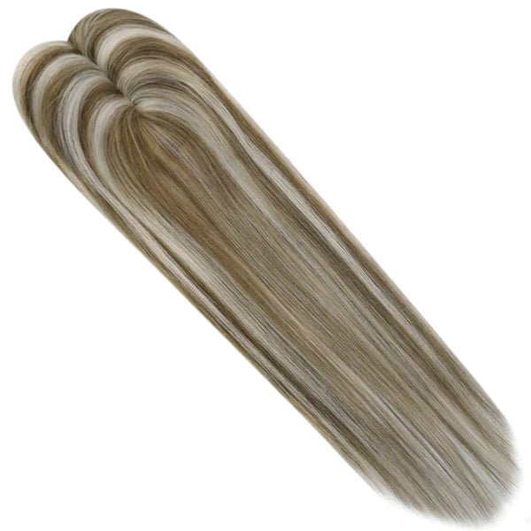 Hair Topper  5"*5" Base Real Human Hair Highlight Blonde Wigs Hair Piece