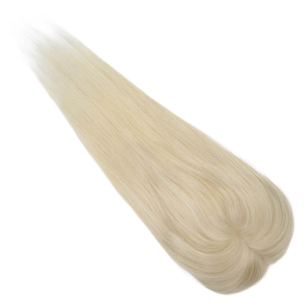 Hair Topper Real Human Hair 5"*5" Base Platinum Blonde