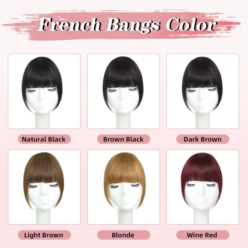 Hair Piece Clip in Bangs Human Hair 360° Cover Wipsy Bangs Hair Toppers for Women