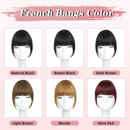 Hair Piece Clip in Bangs Human Hair 360° Cover Wipsy Bangs Hair Toppers for Women