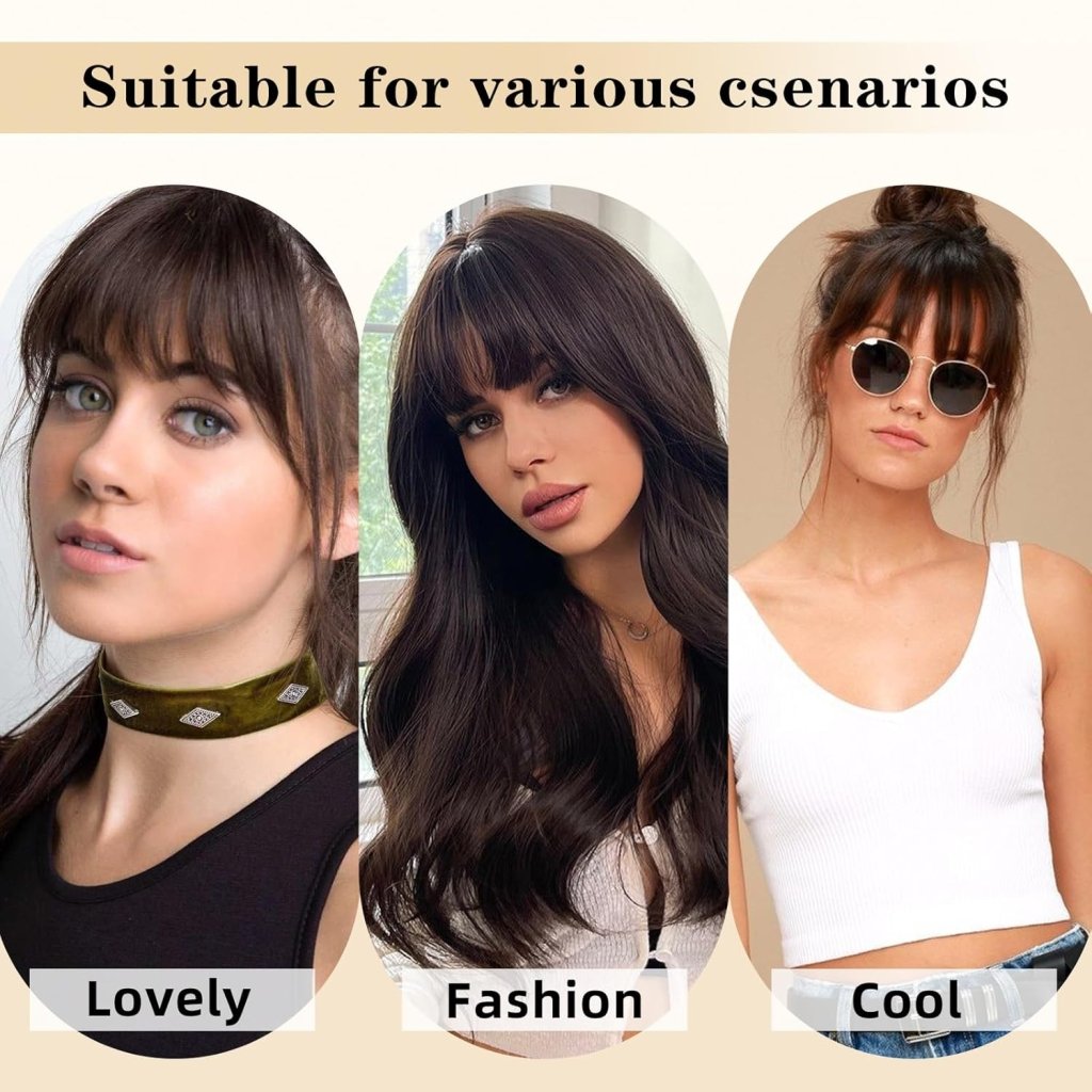 Hair Piece Clip in Bangs Human Hair 360° Cover Wipsy Bangs Hair Toppers for Women